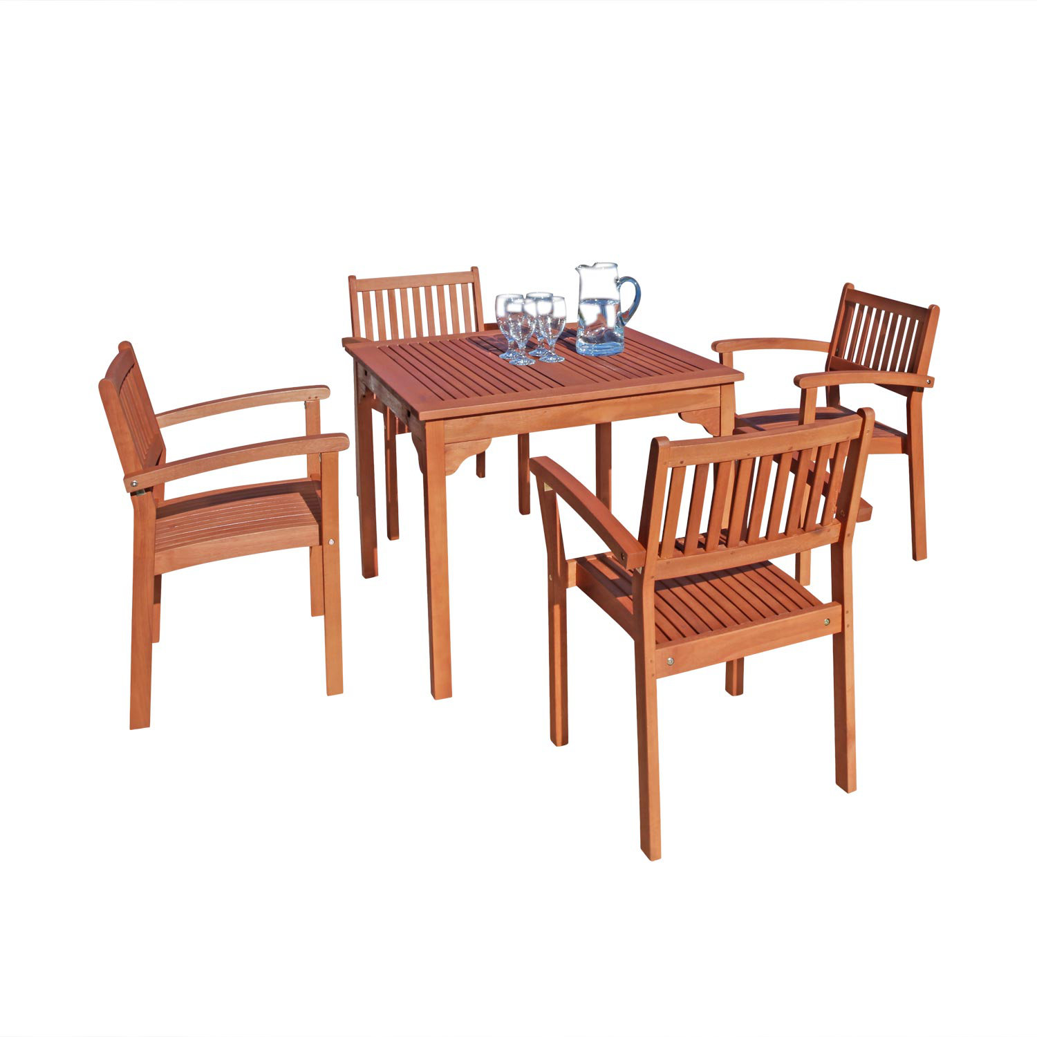 Vifah 5 Piece Outdoor Wood Dining Set & Reviews Wayfair